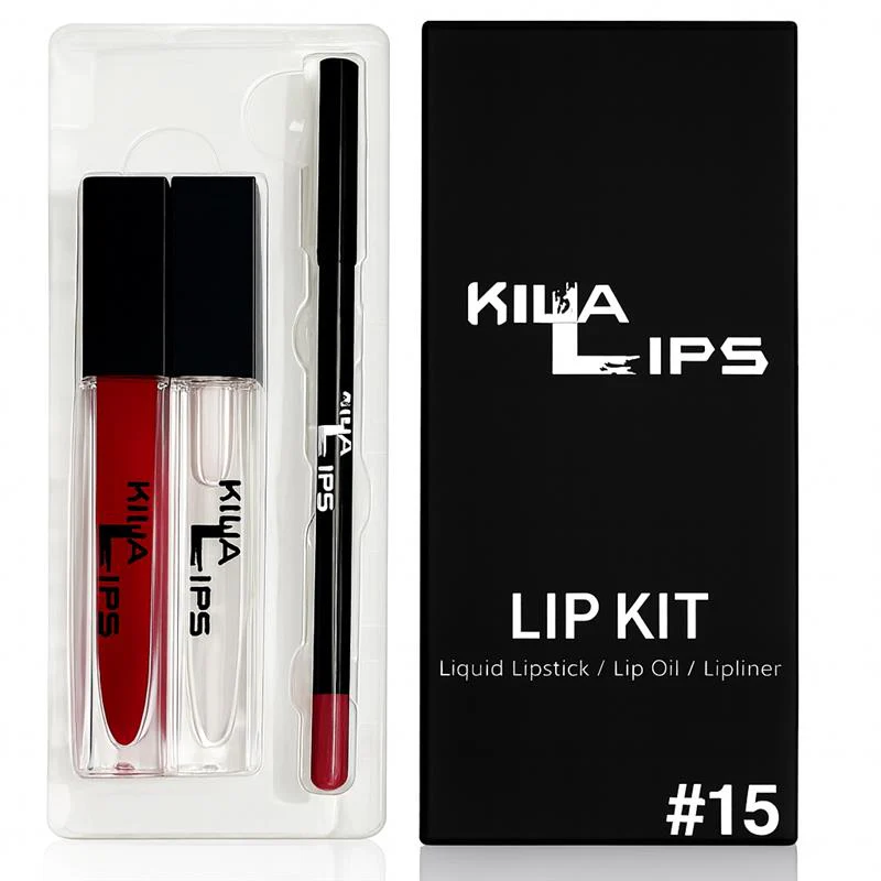 3 in 1 lip kit #15 (DEEP RED)
